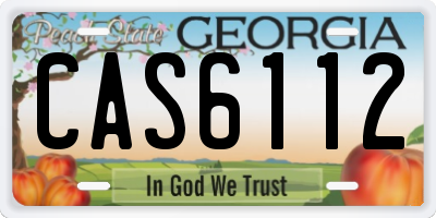 GA license plate CAS6112