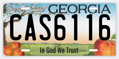 GA license plate CAS6116