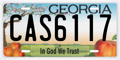 GA license plate CAS6117