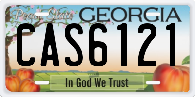 GA license plate CAS6121