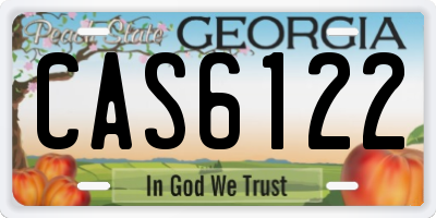 GA license plate CAS6122