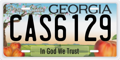 GA license plate CAS6129