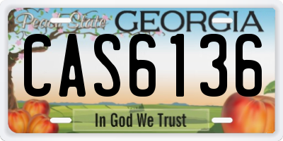GA license plate CAS6136