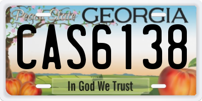 GA license plate CAS6138