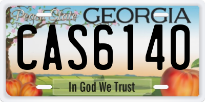GA license plate CAS6140