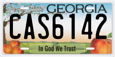 GA license plate CAS6142