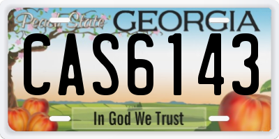 GA license plate CAS6143