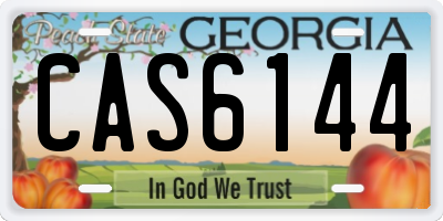 GA license plate CAS6144