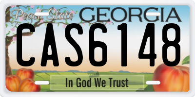 GA license plate CAS6148