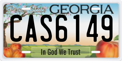 GA license plate CAS6149