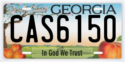 GA license plate CAS6150