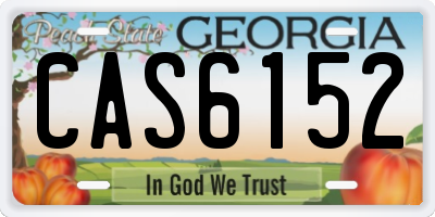 GA license plate CAS6152