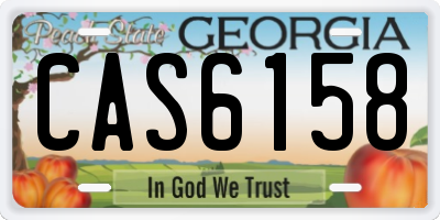 GA license plate CAS6158