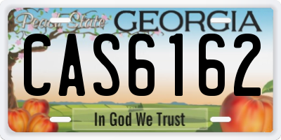 GA license plate CAS6162