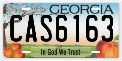 GA license plate CAS6163