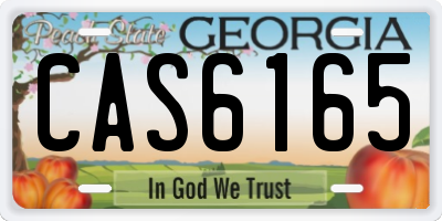 GA license plate CAS6165