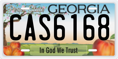 GA license plate CAS6168