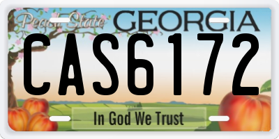 GA license plate CAS6172