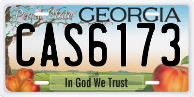 GA license plate CAS6173