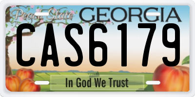 GA license plate CAS6179