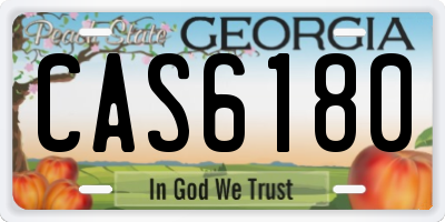 GA license plate CAS6180