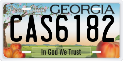 GA license plate CAS6182