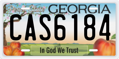 GA license plate CAS6184