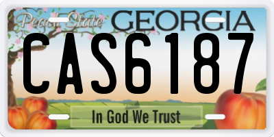 GA license plate CAS6187