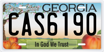 GA license plate CAS6190