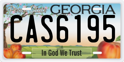 GA license plate CAS6195