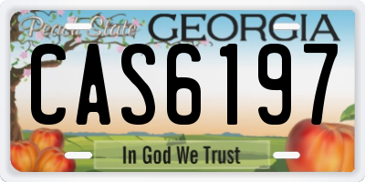 GA license plate CAS6197