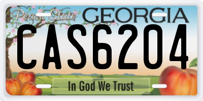 GA license plate CAS6204