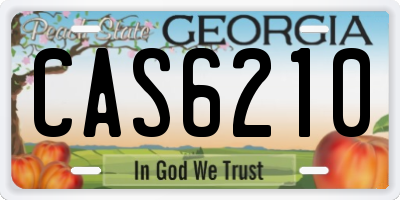 GA license plate CAS6210