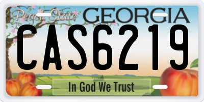 GA license plate CAS6219