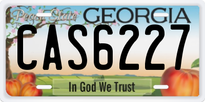 GA license plate CAS6227