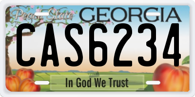 GA license plate CAS6234