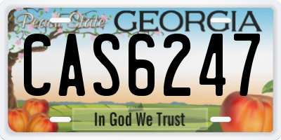 GA license plate CAS6247