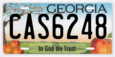 GA license plate CAS6248