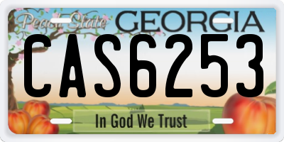 GA license plate CAS6253