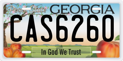 GA license plate CAS6260