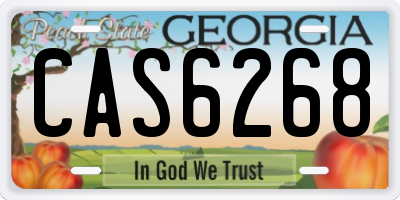 GA license plate CAS6268