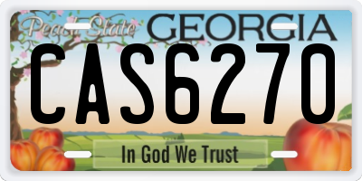 GA license plate CAS6270