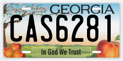 GA license plate CAS6281