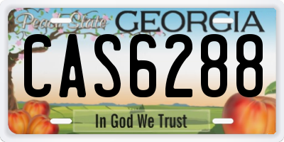 GA license plate CAS6288