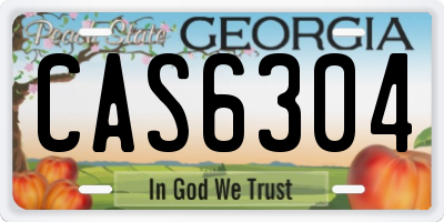 GA license plate CAS6304