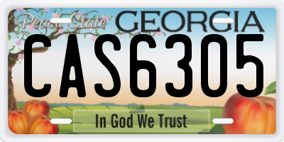 GA license plate CAS6305