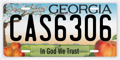 GA license plate CAS6306