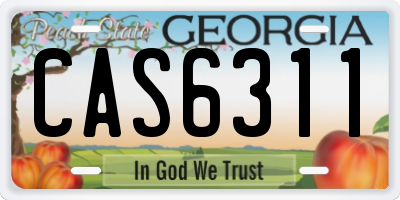 GA license plate CAS6311