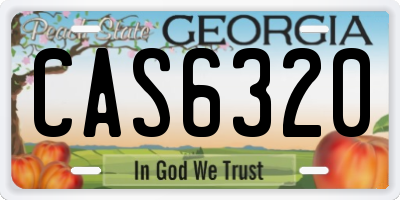 GA license plate CAS6320