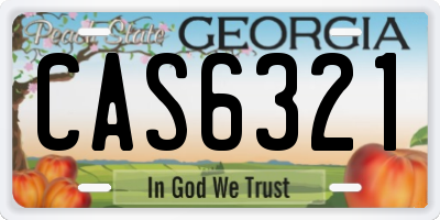 GA license plate CAS6321